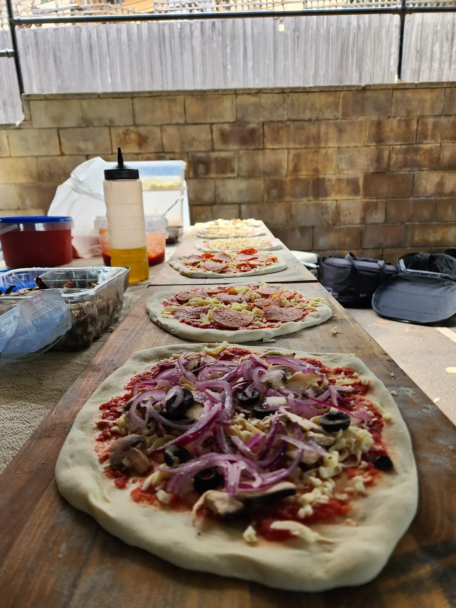 Private event pizza setup
